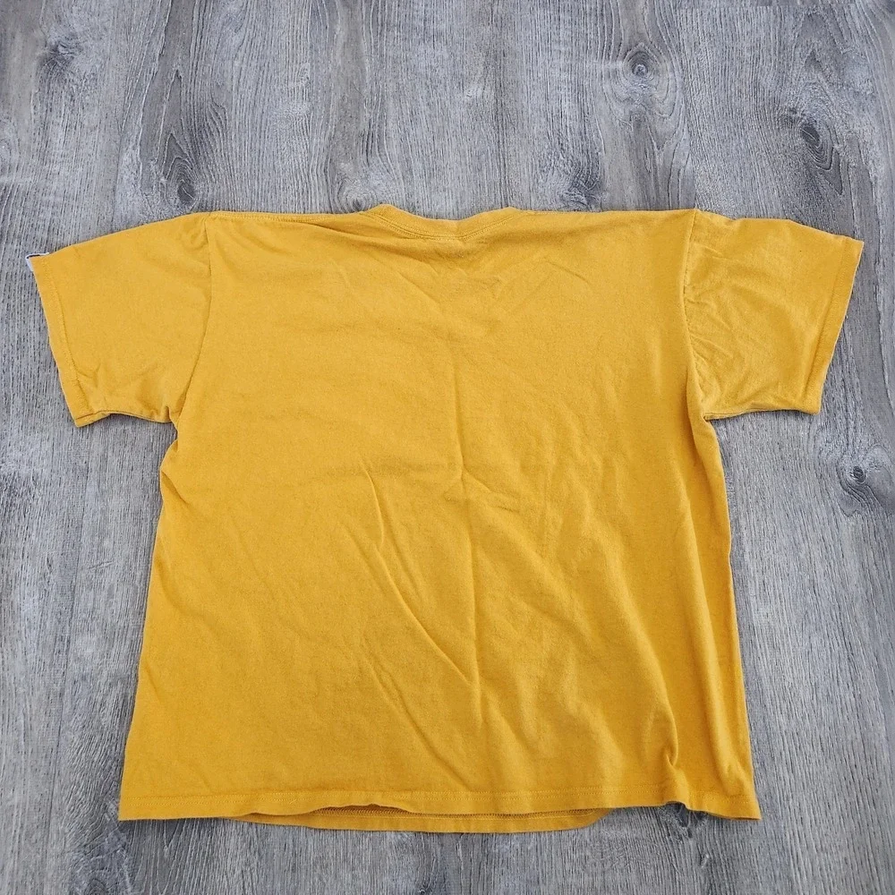 Vintage 90s Nike Center Swoosh T Shirt Yellow Size XL Grey Tag USA Fabric